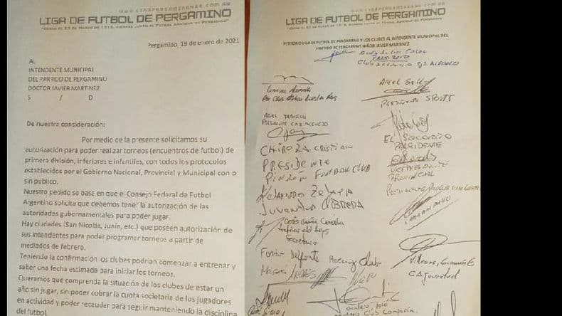 Fútbol local: los clubes le pidieron al intendente retomar la actividad