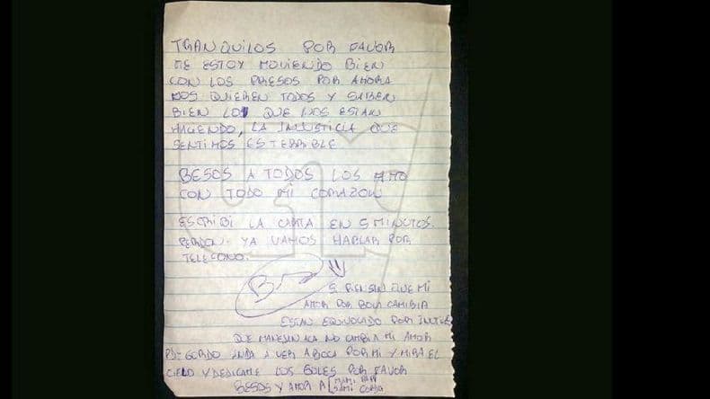 El pergaminense hincha de Boca, detenido, envió una carta a sus familiares