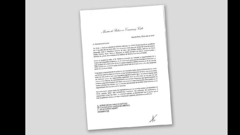 El Gobierno argentino pidió explicaciones a EE. UU. y a la UE por el acuerdo con Irán