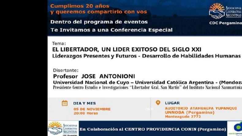 Charla sobre “El Libertador, un líder exitoso del Siglo XXI”, el martes en la Unnoba