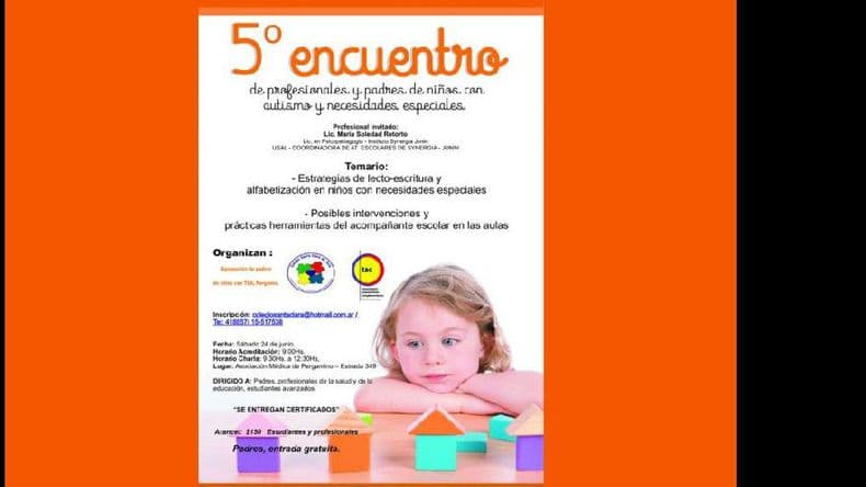 Promueven un nuevo encuentro de profesionales y padres de niños con autismo