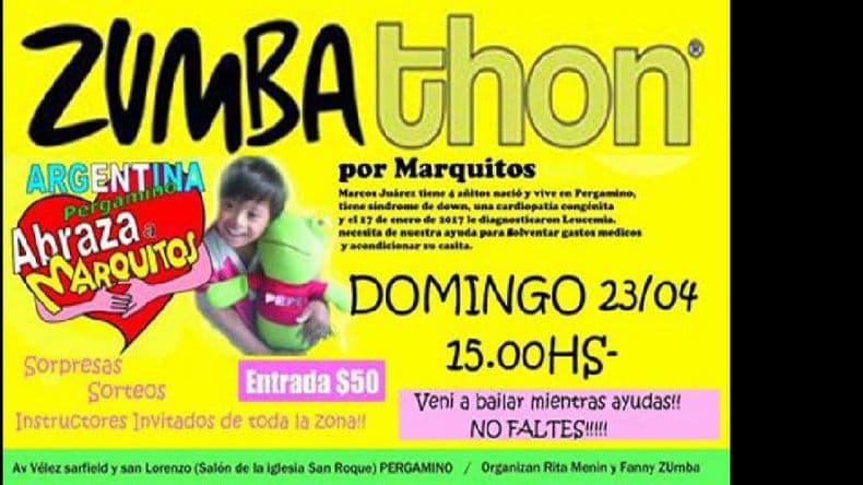 Dictarán una clase de zumba a beneficio Marcos Juárez