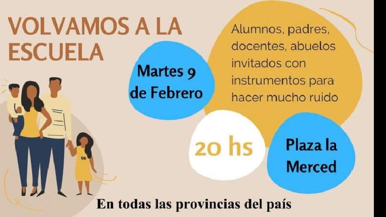 Convocatoria a una jornada para que vuelvan las clases