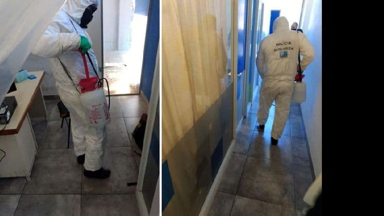 Desinfectaron espacios de la Policía para prevenir contagios de coronavirus