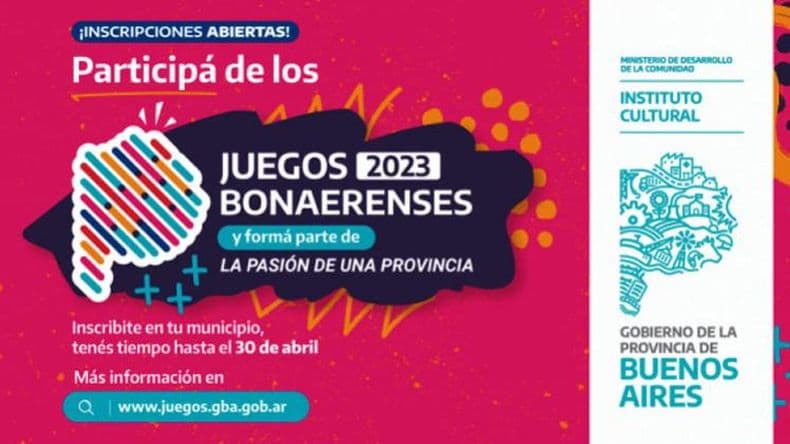 Juegos Bonaerenses 2023: la inscripción es hasta el 30 de abril