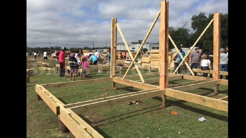 Finalmente, el clima permitió la jornada solidaria de “Techo”