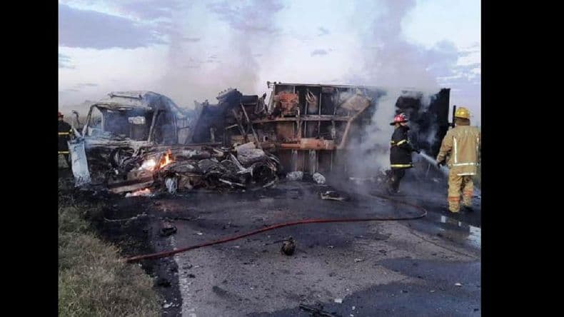 Tres muertos en un grave accidente en la ruta Nº 188 a la altura de General Rojo