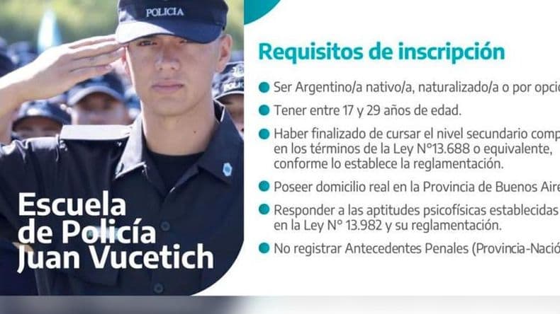 Desde el Municipio invitan a inscribirse a la Escuela de Policía