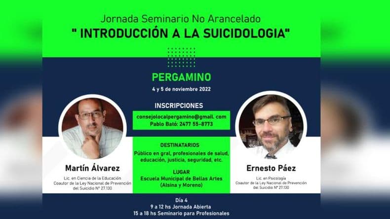 La semana próxima habrá una jornada sobre "Introducción a la suicidiología"