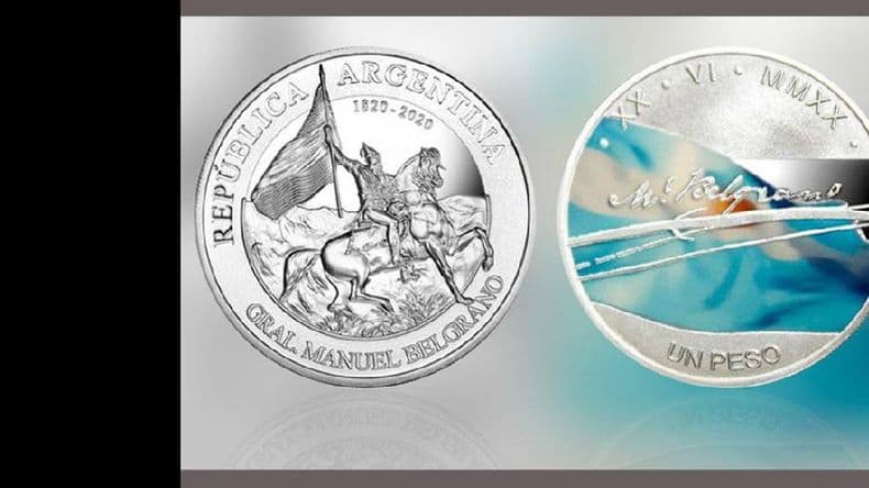 El Banco Central emitió una moneda de plata en honor a Belgrano