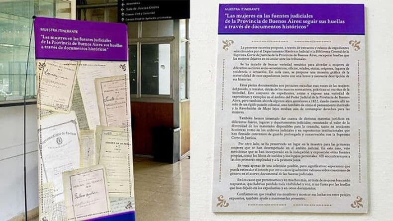 Muestra gráfica en la biblioteca del Departamento Judicial Pergamino