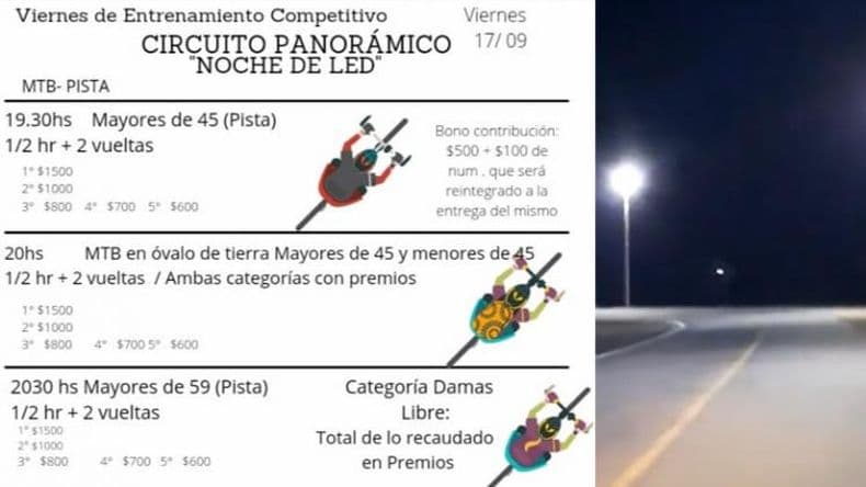 "Noche de Led" el viernes para el regreso del ciclismo a El Panorámico