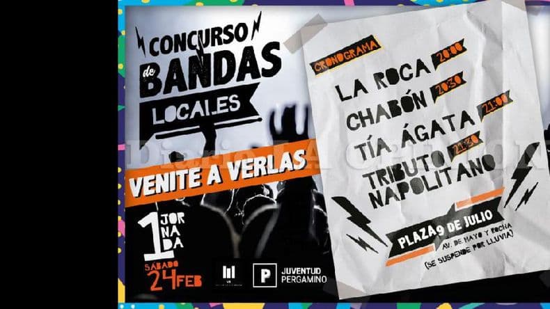Concurso de Bandas, este sábado se presentarán las primeras cuatro
