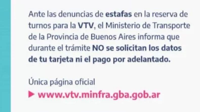 Advierten por estafas virtuales con trámites de la VTV