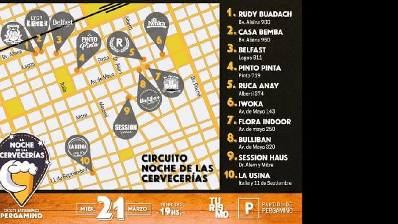 El miércoles se realizará en Pergamino la Noche de las Cervecerías