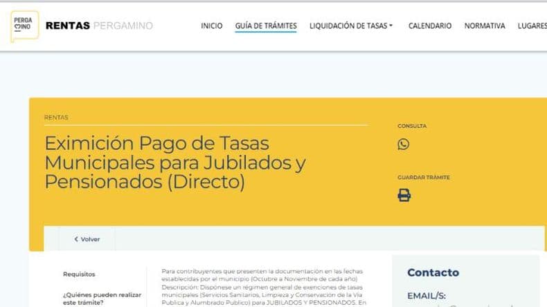 Tasas municipales: inscripción para la eximición directa para jubilados y pensionados
