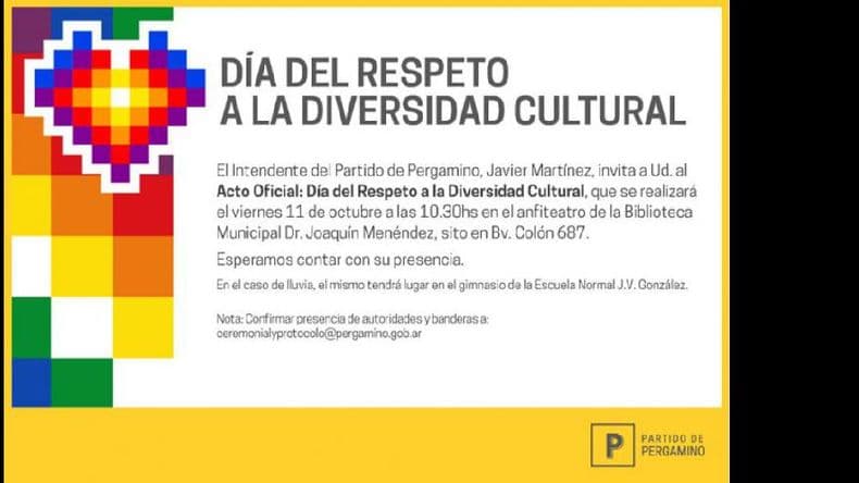 Mañana será el acto por el Día del Respeto a la Diversidad Cultural