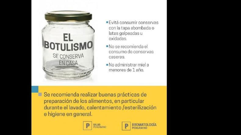 Bromatología emitió un alerta por casos de botulismo en distintas localidades