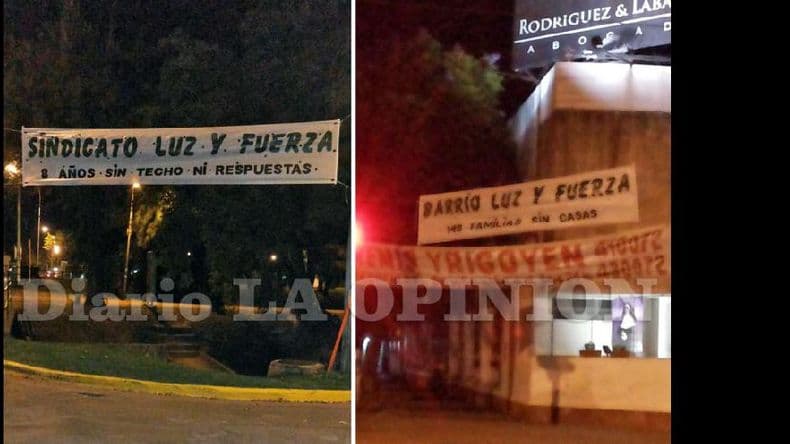Barrio Luz y Fuerza: grave denuncia de los adjudicatarios por retiro de unos pasacalles