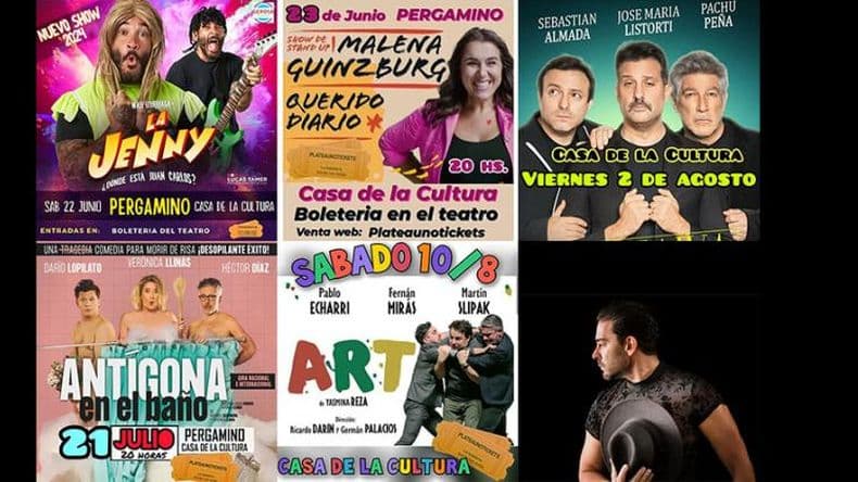 Seis espectáculos nacionales vendrán a Pergamino en junio, julio y agosto