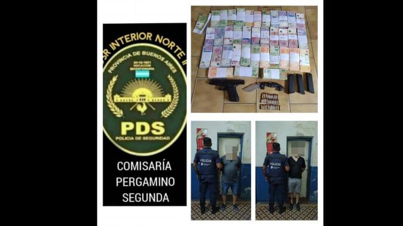 Robaron 1,5 millones de pesos en Rojas y fueron detenidos en Pergamino