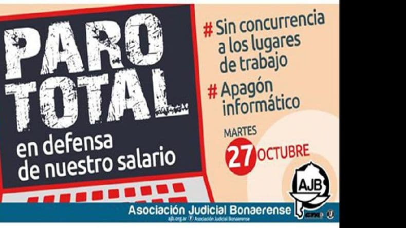 Judiciales bonaerenses realizarán un paro total de actividades