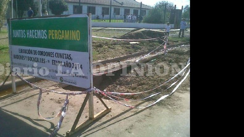 Una obra sin terminar en el barrio Santa Julia