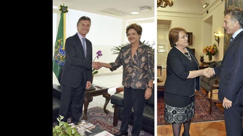 En Brasil, Macri se entrevistó con Rousseff y luego viajó a Chile