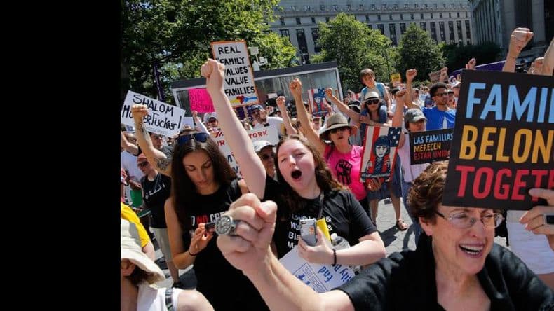 Protestas en Estados Unidos contra la dura línea antiinmigrantes de Trump