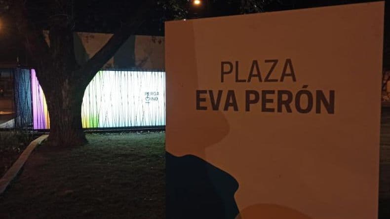 Nueva iluminación para la Plaza Eva Perón