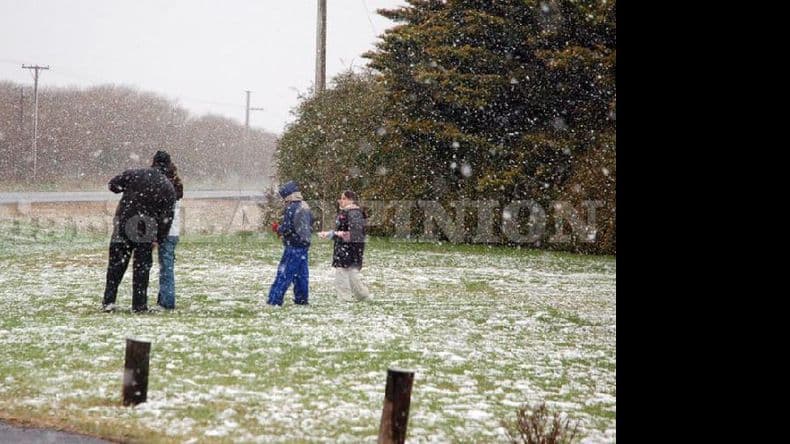 El día que Pergamino amaneció cubierta de nieve