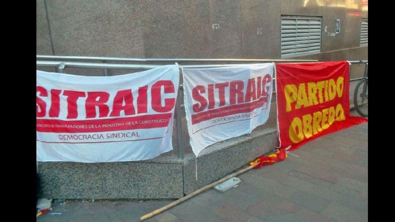 El Sitraic realizó una jornada de lucha en contra del ajuste en la construcción