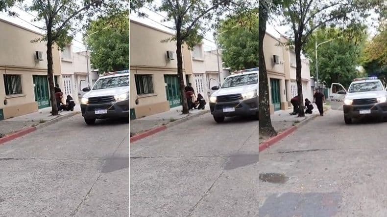 Violento ataque a un móvil de Patrulla Urbana en pleno centro de Pergamino: arrojó baldosas contra agentes
