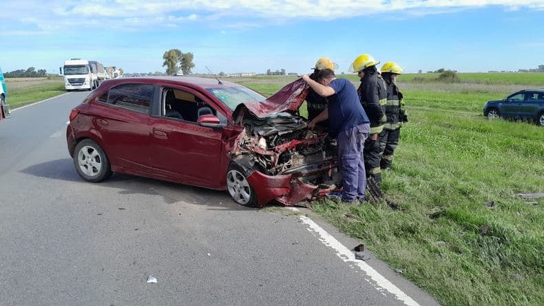 Choque múltiple en ruta 188 a la altura de Ortiz Basualdo dejó tres heridos trasladados al Hospital San José