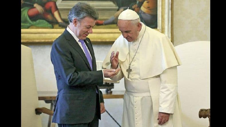 El Papa ofreció su “ayuda” al presidente Santos para el proceso de paz en Colombia