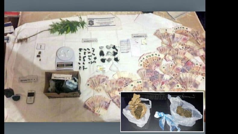 Detuvieron a un joven con marihuana, cocaína, LSD y dinero en efectivo