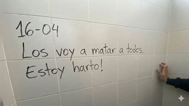 Amenaza de muerte en la Escuela Normal de Pergamino: pintada en baño generó alarma y activó protocolo escolar