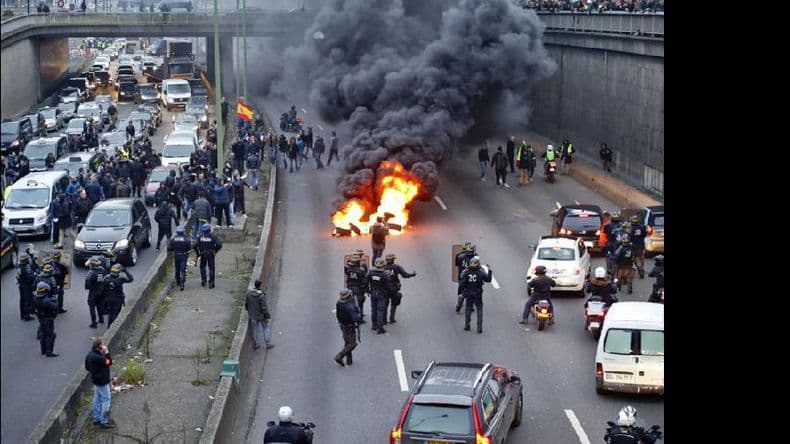 Día de huelgas en Francia con incidentes en París