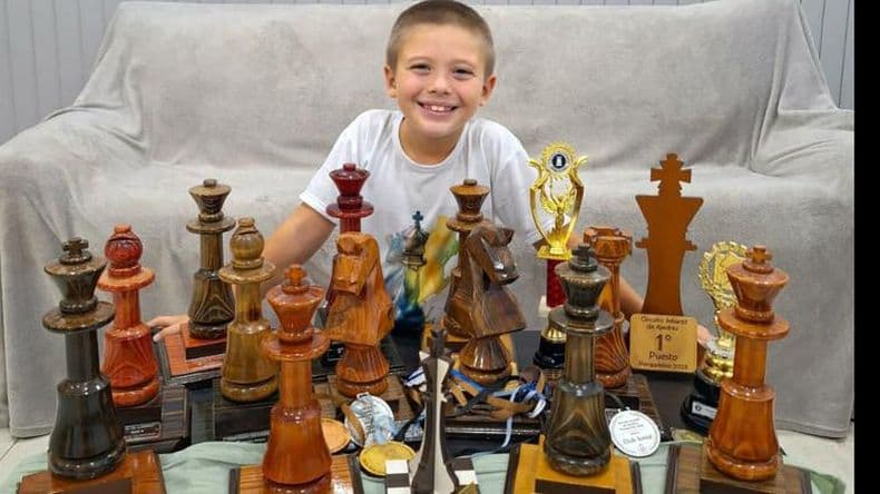 El pergaminense Tomás Casquero tiene siete años y es campeón argentino de ajedrez