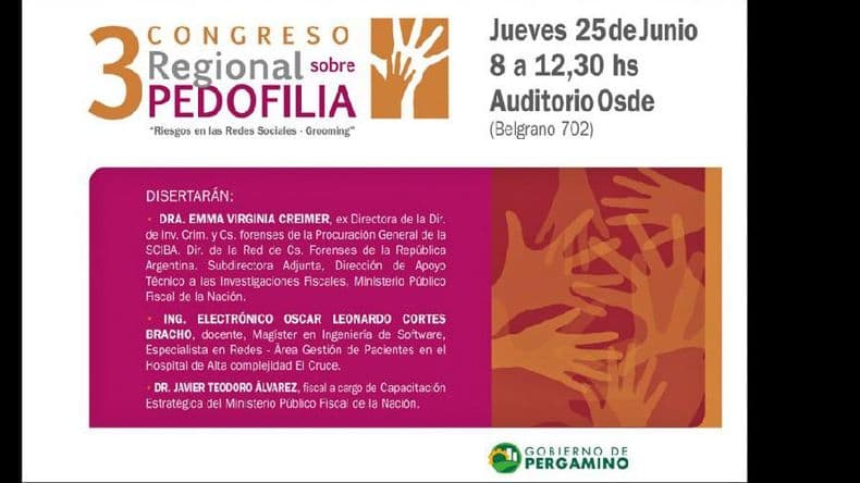 Pergamino será hoy anfitriona del Congreso Regional sobre Pedofilia