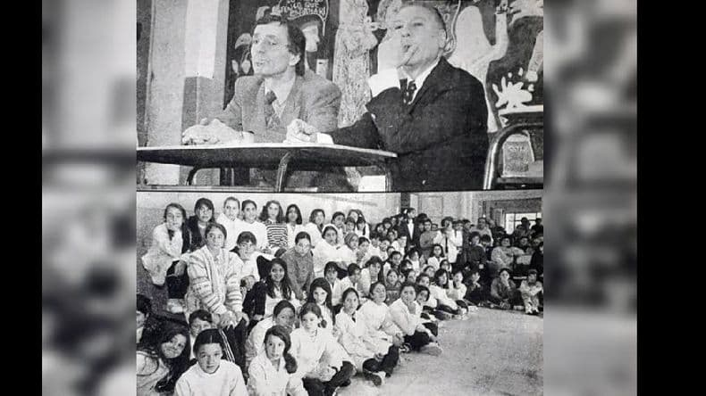 Cuando Tristán Díaz Ocampo y Juan Carlos Puppo eran agasajados en la Escuela Nº 4