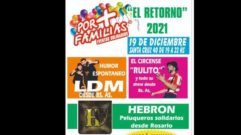 El próximo domingo será el evento solidario "Por más familias"