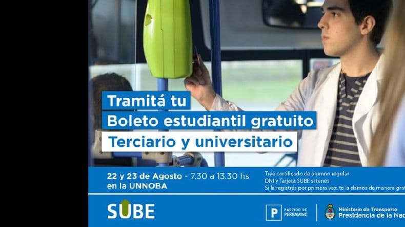 Operativos del Sube para el boleto estudiantil gratis en los terciarios y universitarios