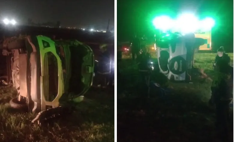 Ramallo: Murió un hombre y tres personas resultaron heridas tras un vuelco en la Ruta 9 a la altura del km 226