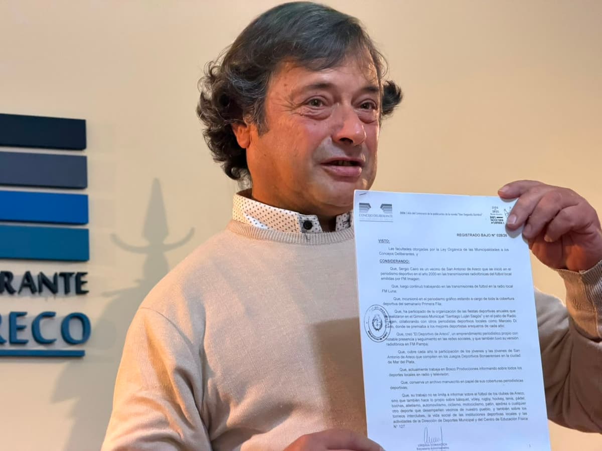 San Antonio de Areco: Sergio Cairo fue distinguido por el Concejo Deliberante por su trayectoria en el periodismo deportivo