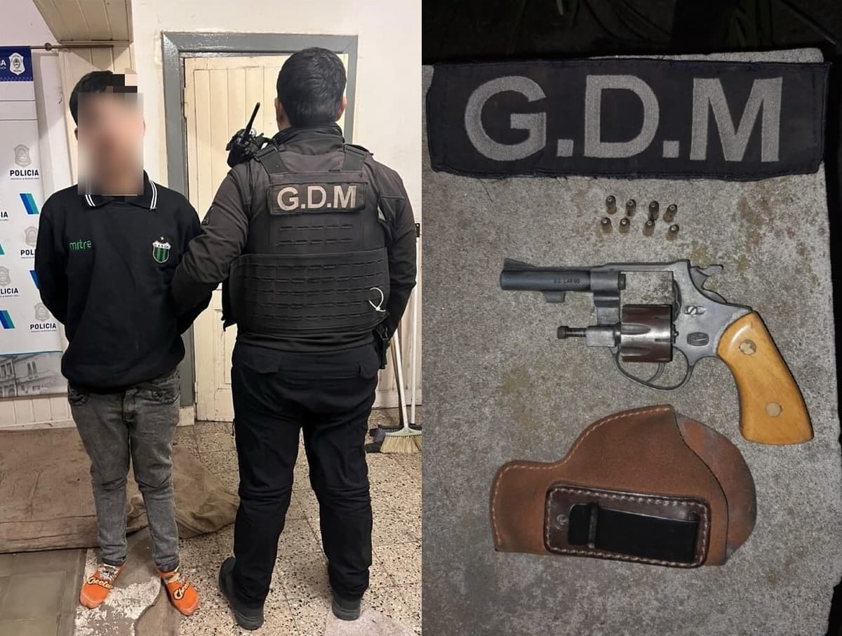 Detuvieron a una pareja con un revólver cargado tras intentar evadir un control policial de la brigada motorizada