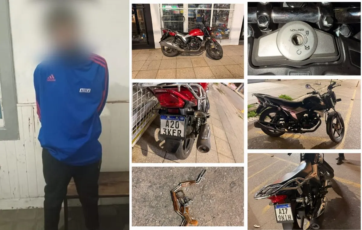 Aprehendieron a un ladrón de motos en flagrante delito al intentar sustraer dos motocicletas del Centro