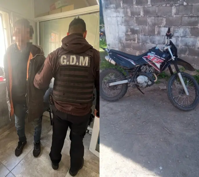 Detuvieron a un sujeto por el robo de una moto y recuperaron el vehículo en un descampado del barrio La Cañada