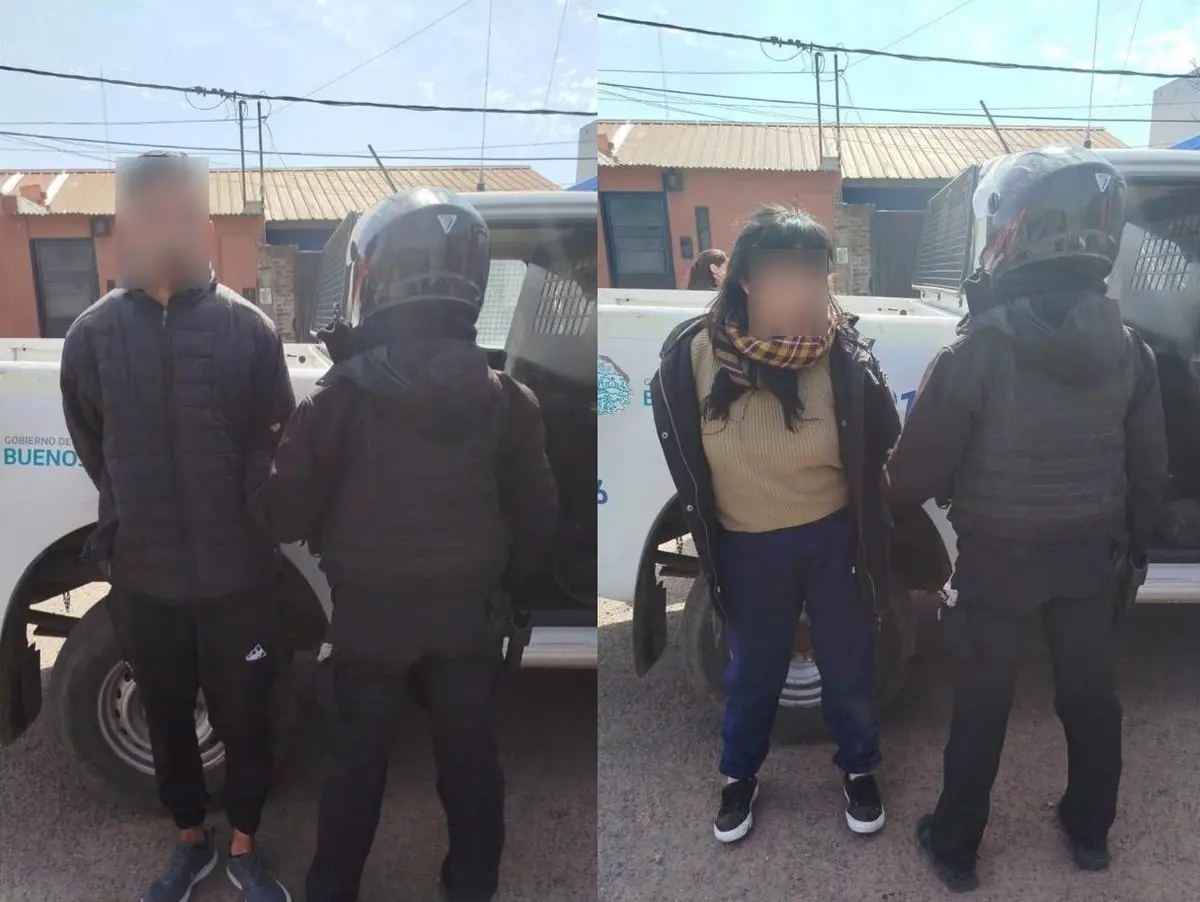 La brigada motorizada aprehendió a una pareja que robó el escape de una moto estacionada frente a una escuela