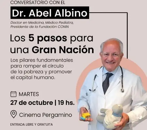 Abel Albino llega este martes a Pergamino para reflexionar sobre la infancia